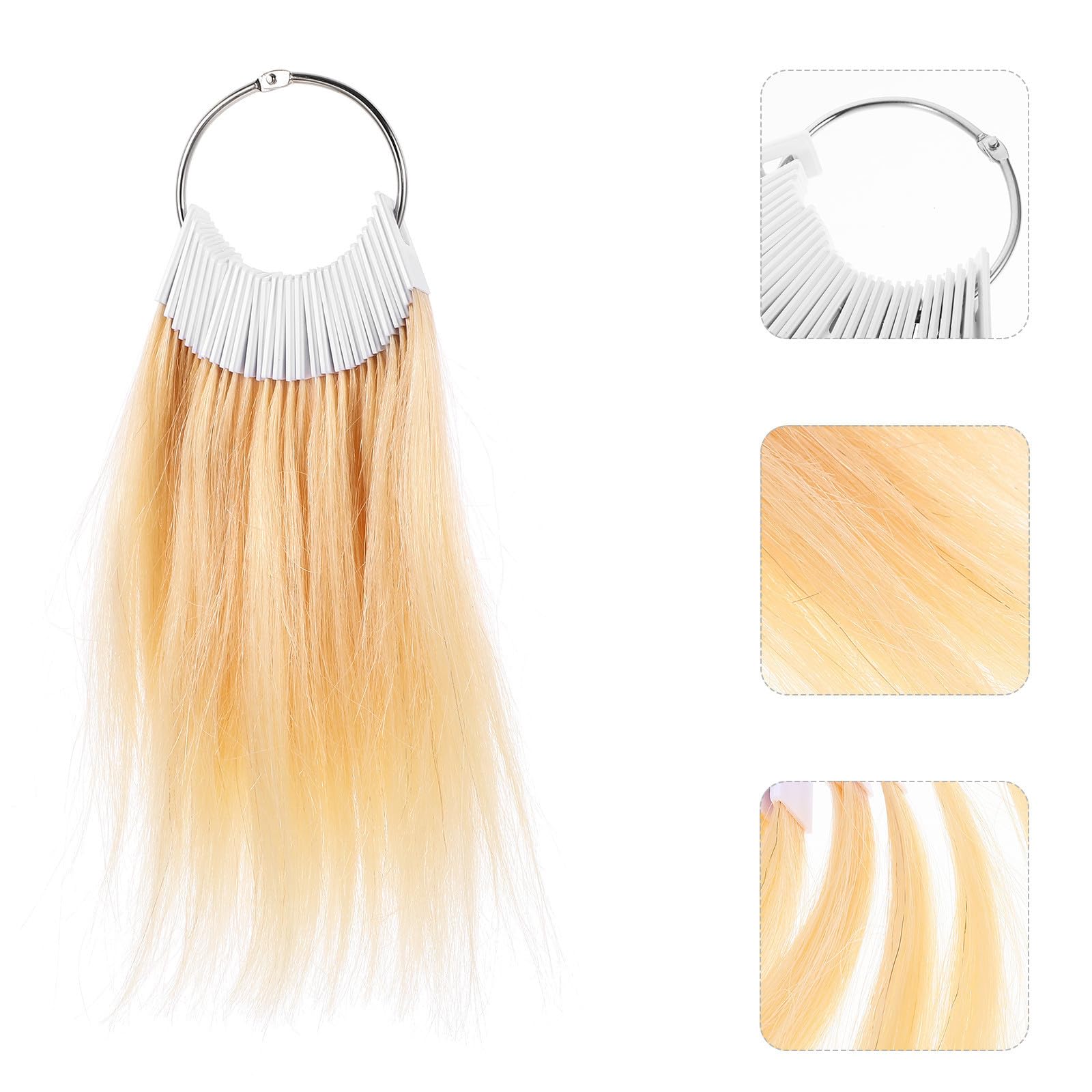 UKCOCO Nuancier de 30 Pièces en Cheveux Réels pour Test Capillaire, Échantillons de Coloration Naturels, Peau Sensible, pour Salon et Coiffeurs Professionnels