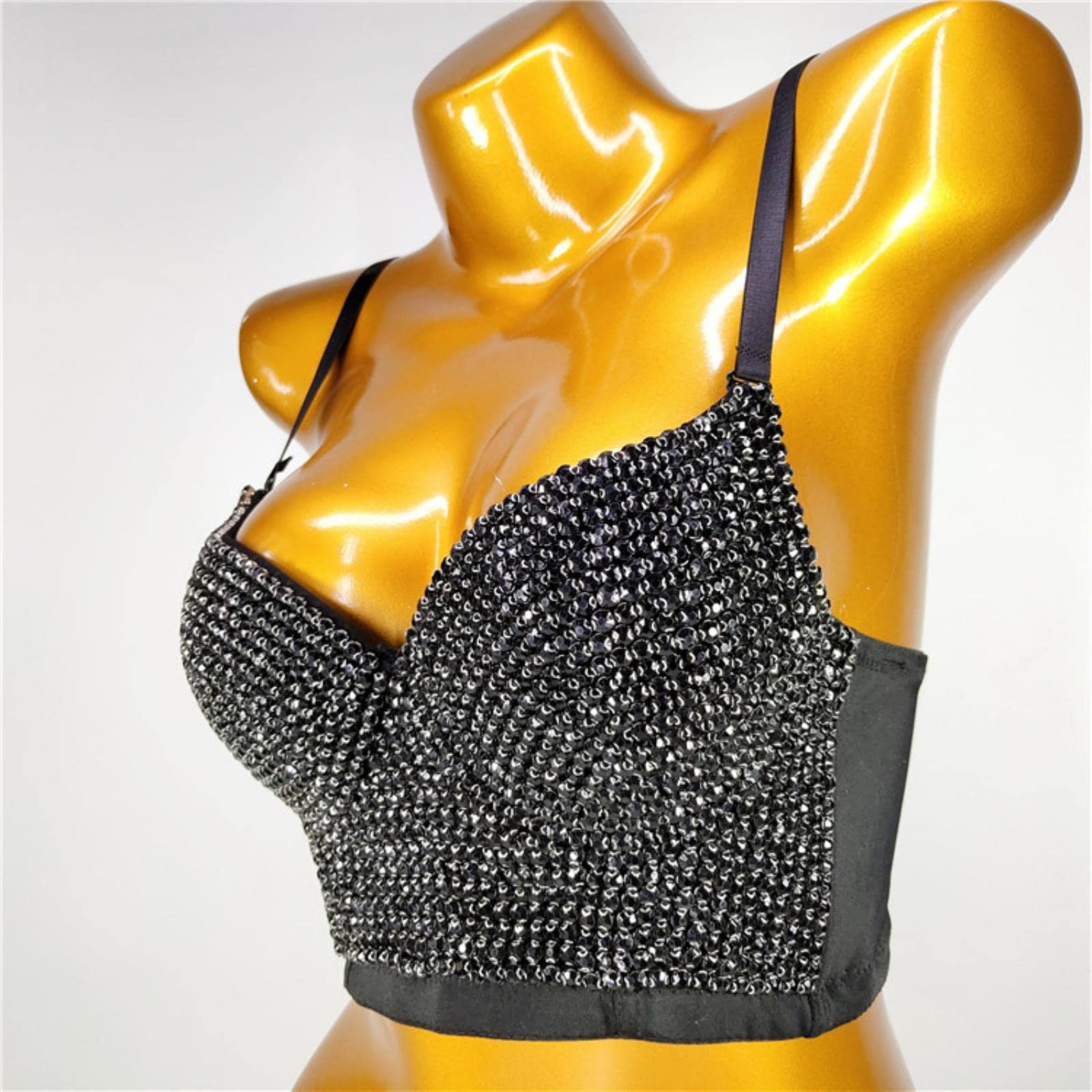 YOND Sexy Carnival Women Tank Tops Beading Quality Party Corset Woman Bra Chest Binder Club y2k Crop Top Ladies Clothes Camis-4-pink, CN M-36