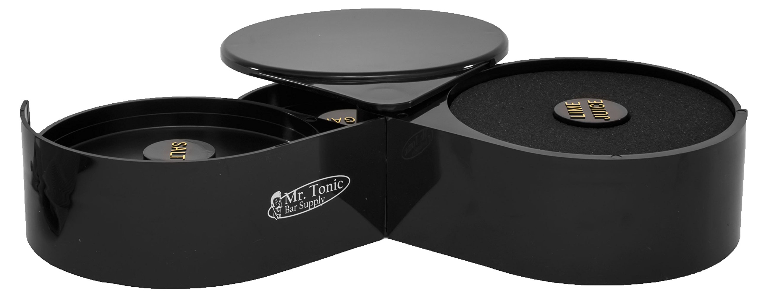 Black Plastic 3 Tray Glass Rimmer, Each