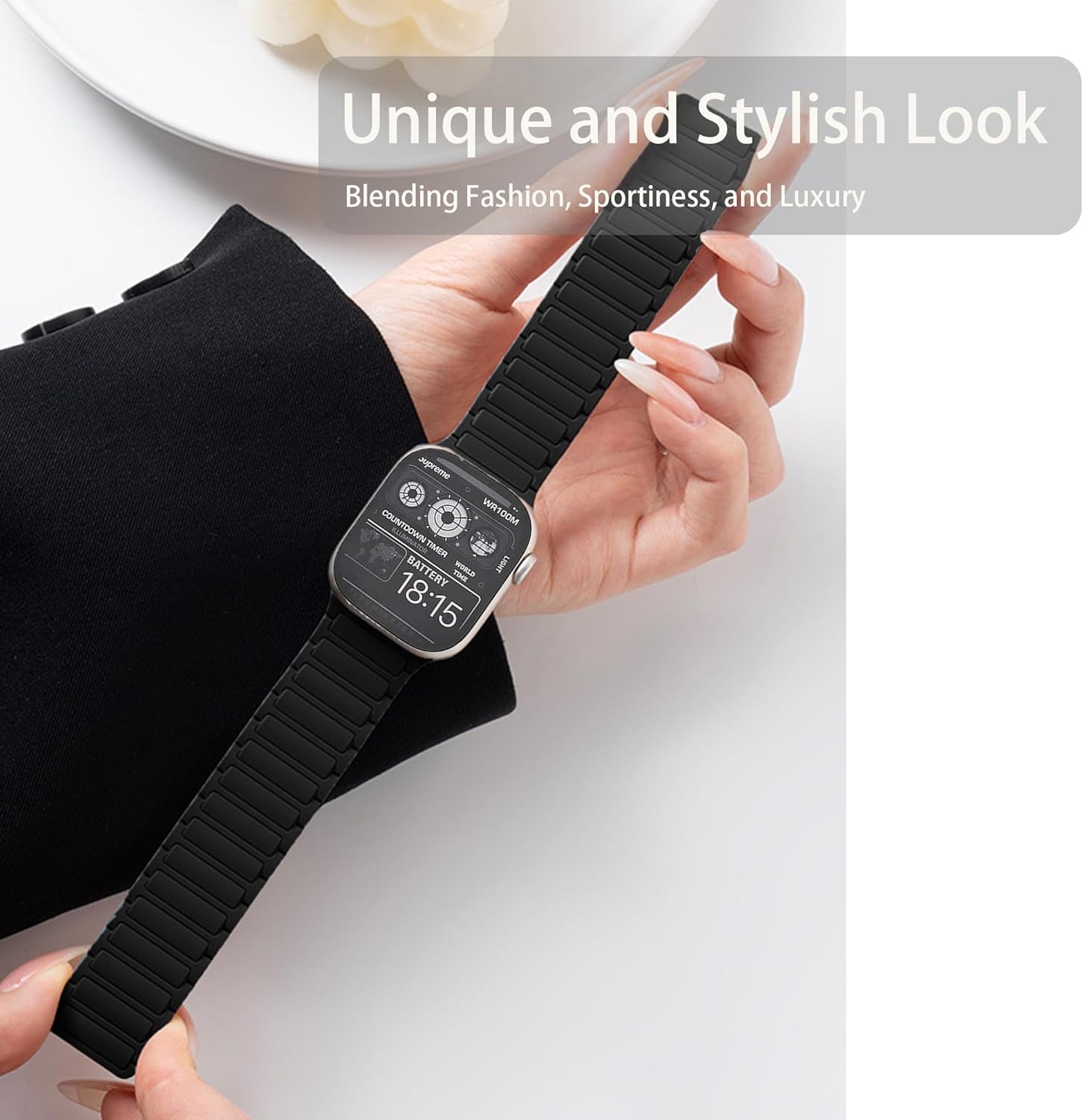 Lamshaw Compatible with Armitron Matrix Smartwatch bands, 20mm, 22mm Quick Release Silicone Sport Strap Watchband Compatible with Armitron Connect Matrix, Link, Lunar, Boom, Eclipse Smartwatch - Image 7