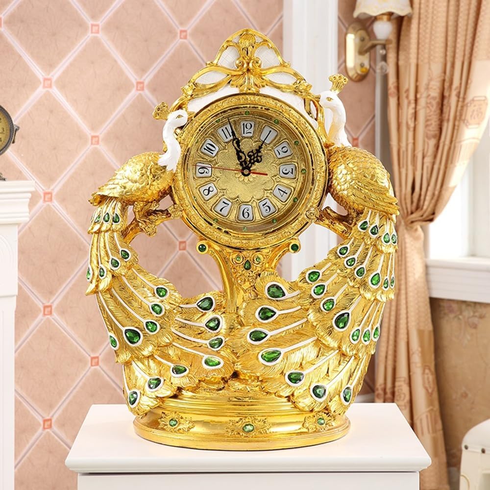 Grandfather Clock Floor Clock Living Room Modern Peacock Vertical Clock Villa Decoration Hall Retro Mute Luxury Ornaments Grandfather Alarm