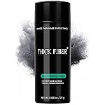 THICK FIBER Hair Fibers for Thinning Hair & Bald spots (BLACK) - 25g Bottle - Conceals Hair Loss in Seconds - Hair Powder for Women & Men