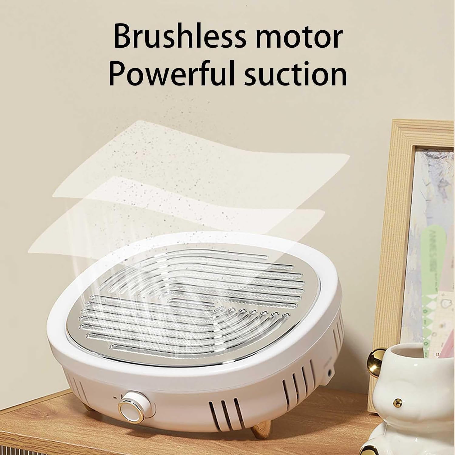 TsoLay Collecteur de poussière d'ongles, aspirateur de poussière d'ongles en Acrylique avec Filtre Couvercle supérieur magnétique, turboventilateurs puissants, Vitesse réglable, pour Salon et Maison