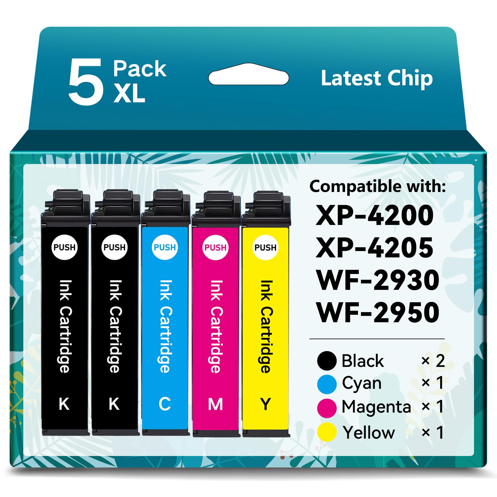 Photo 1 of *Blue used* Emojink Remanufactured Ink Cartridge for 232 Ink Cartridge Combo Pack for Epson XP-4205 XP-4200 WF-2930 WF-2950 Printer (5 Pack)