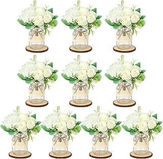 Set 10 Mason Jar Table Centerpiece - Wedding Centerpieces for Tables, Ma...