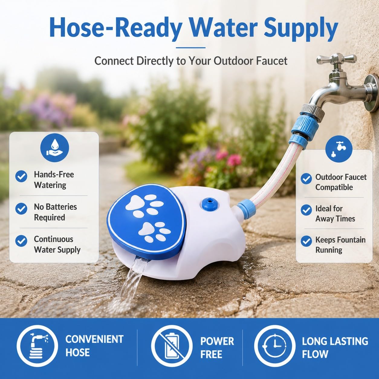 Aspersor para Perros para Exteriores, Fuente de Agua para Perros, Dispensador de Agua Activado para Perros, Aspersor para Perros, Alimentador de Agua Potable con Manguera,