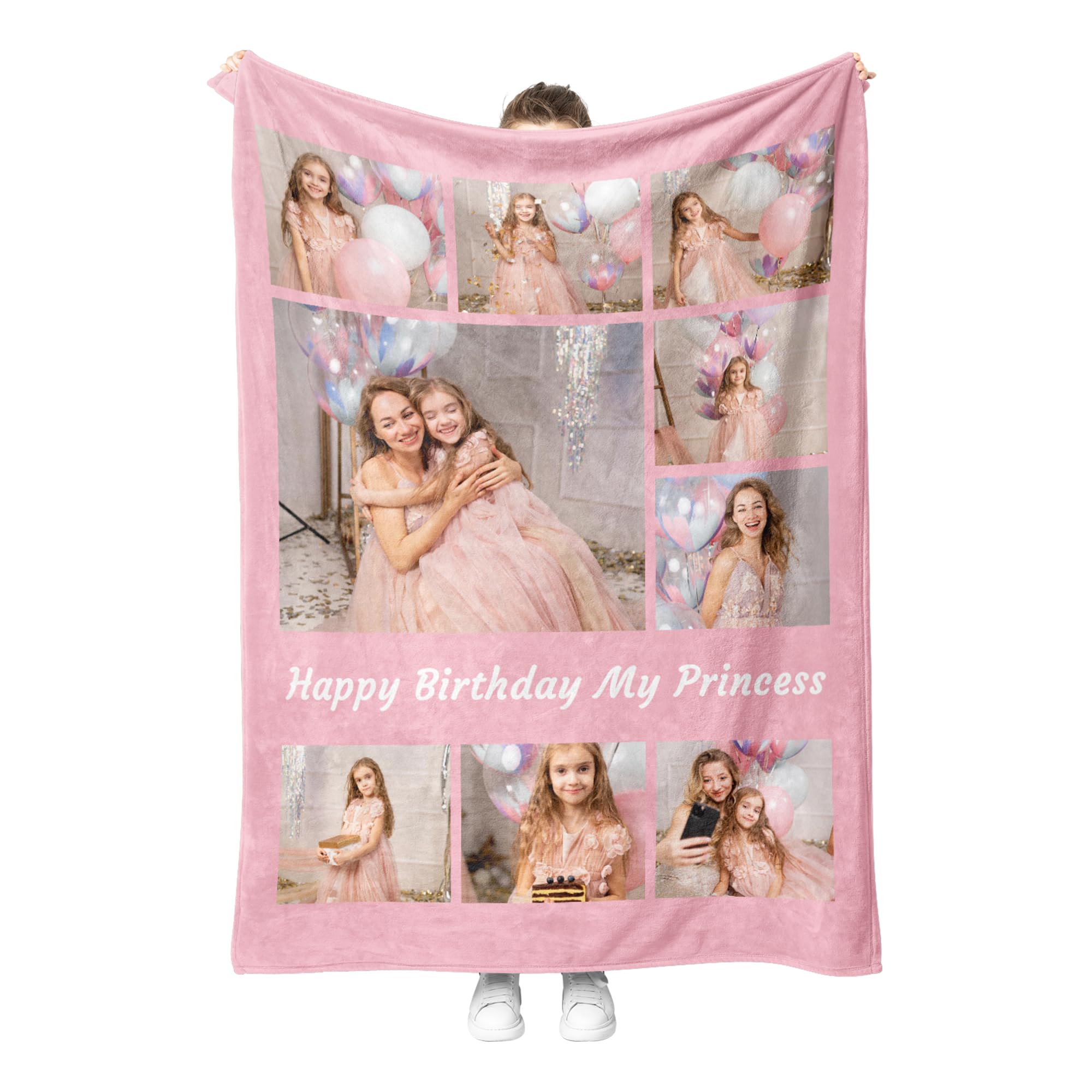 Personalised Blanket, Custom Blanket with Photos Text.Custom Blanket with 111 Photo Collages.Father, Mom, Lover, Kids, Friends, Birthday, Christmas Personalised Gifts for Women Men,75x100cm