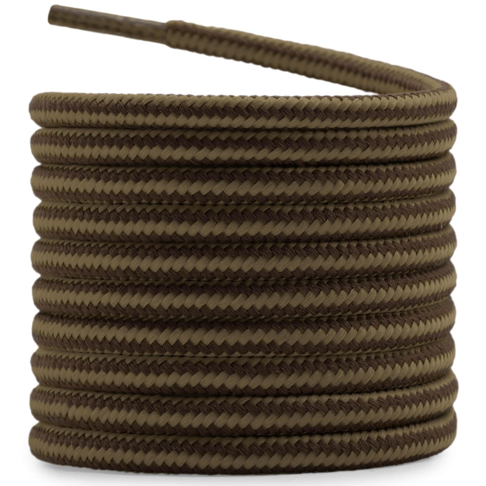 2 Pair Round Boot Laces Outdoor Hiking Walking Shoelaces Rope Dual Coloured Striped Shoe Lace Work Shoe Strings