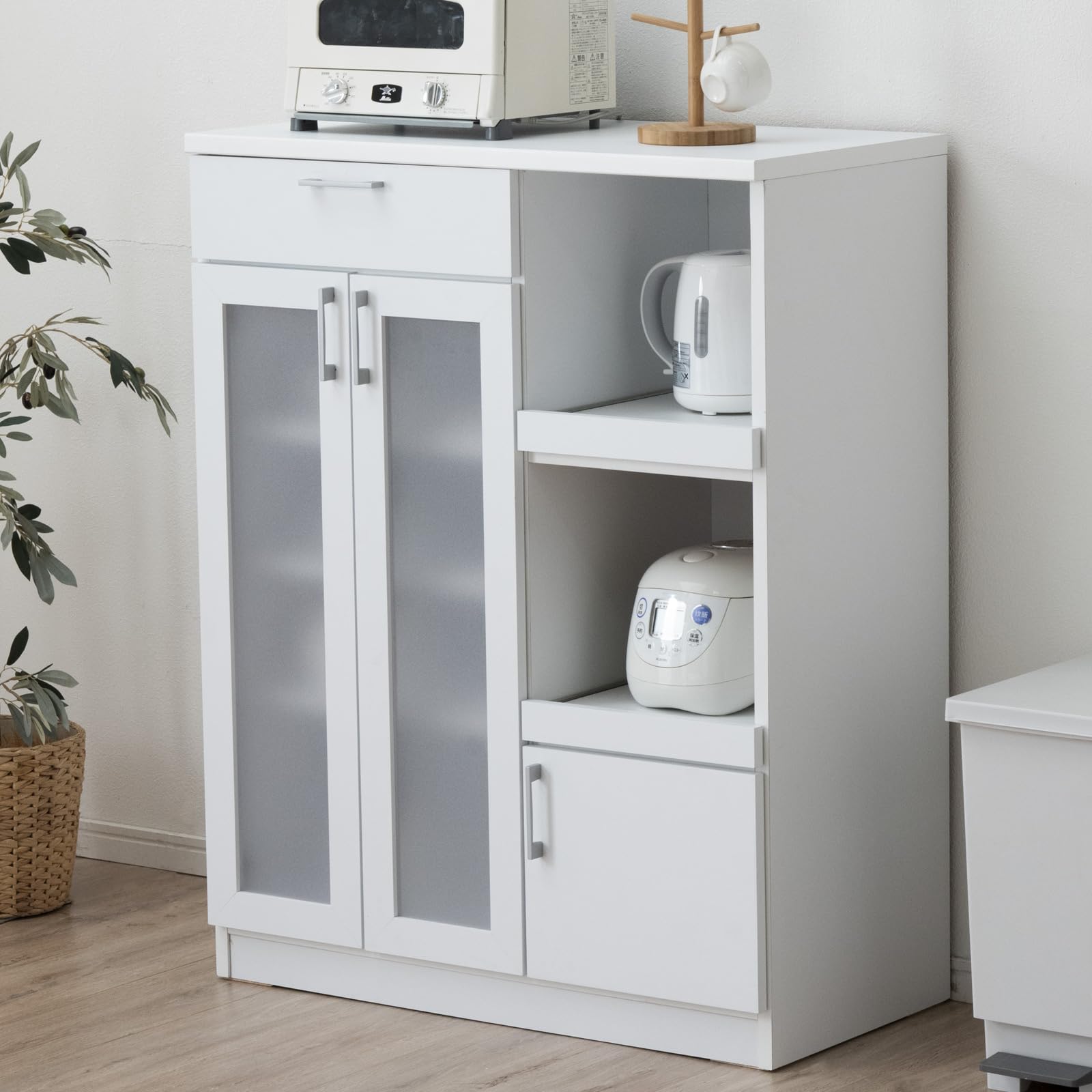 Amazon｜タンスのゲン キッチンカウンター 幅90cm 大川家具 ダイニング