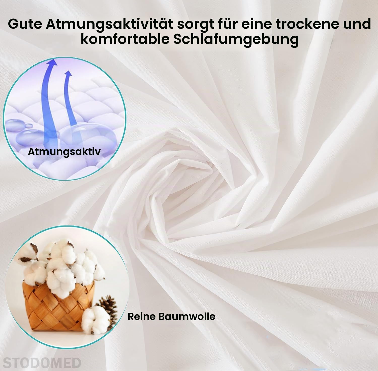 Nässeschutz Bettdeckenbezug Baumwolle Inkontinenzmittel Schutzbezug Bettdecke wasserdichte Atmungsaktiv mit Reißverschluss Bettdecke waschbar (Grau, 240x220cm)