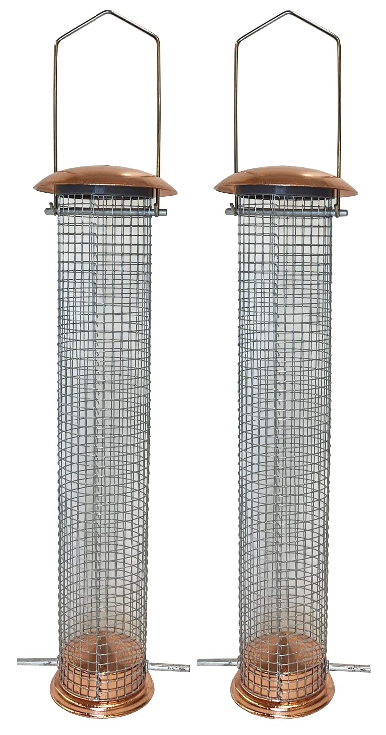 Selections Large Copper Style Hanging Bird Nut Peanut Feeder - Pack of 2
