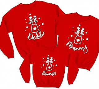 Reindeer Matching Family Christmas Jumper | Sweatshirts | Family Xmas Tops | Matching Family Christmas Outfits | Festive Family Gift For Her Him