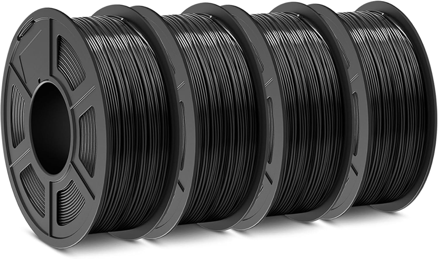 SUNLU ABS Filament 1.75mm 3D Printer Filament, Strong and Durable, Excellent Toughness, Individually Vacuum Packed, 4kg in Total, 1kg per Spool, Pack of 4, Black 4000g Abs Black+black+black+black 4KG