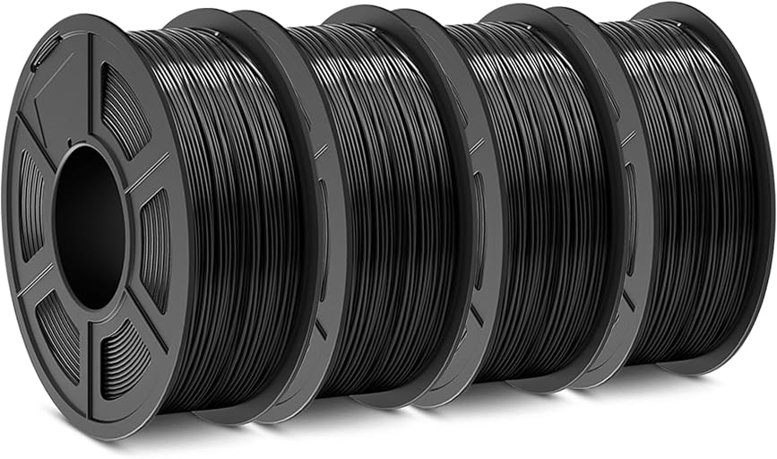 SUNLU ABS Filament 1.75mm,4 Black,4kg | 3D Printer Filament,Highly Resistant Durable,Heat Resistance,Excellent Toughness,For 99% FDM 3D Printers