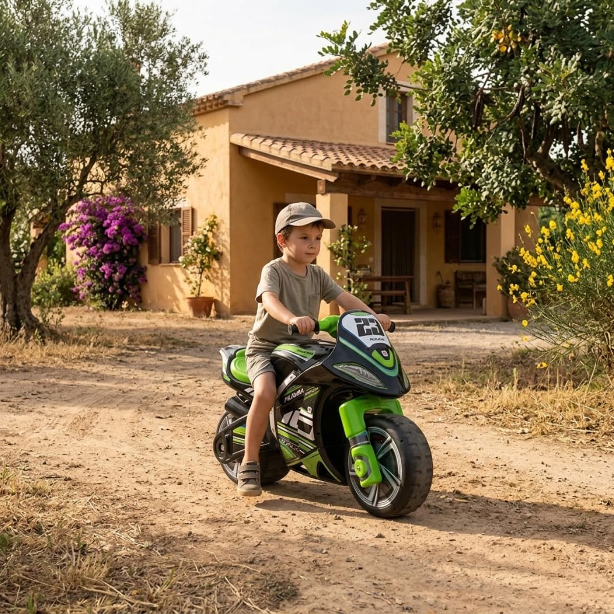 Jeździk Motocyklowy Dla Dzieci Winner XL – Czarny Motorek Biegowy Dla Dzieci Od 4 Do 7 Lat – Stabilny, Sportowy i Bezpieczny – Wyprodukowano w Hiszpanii - INJUSA