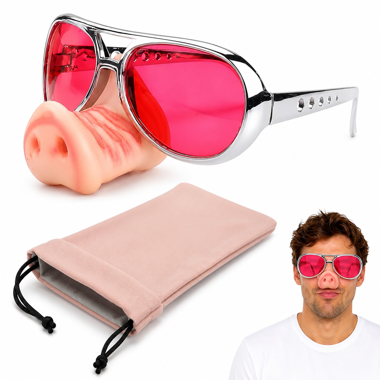 BeoTnp 2 Pcs Funny Glasses, Novelty Sunglasses, Silly Sunglassess, Humorous Fashion Accessory For Parties And Festivals, Novelty Eyewear For Photo Opportunities And Daily Style Expression