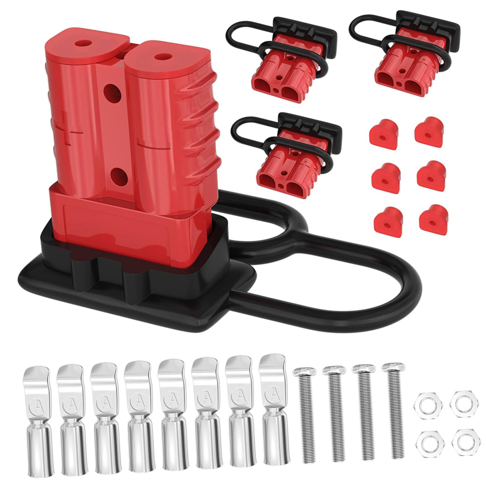 TOPPERFUN Solid Pc Material Forklift Wire Connectors 4pcs Quick Connect Battery Connectors for Winch Bike Car