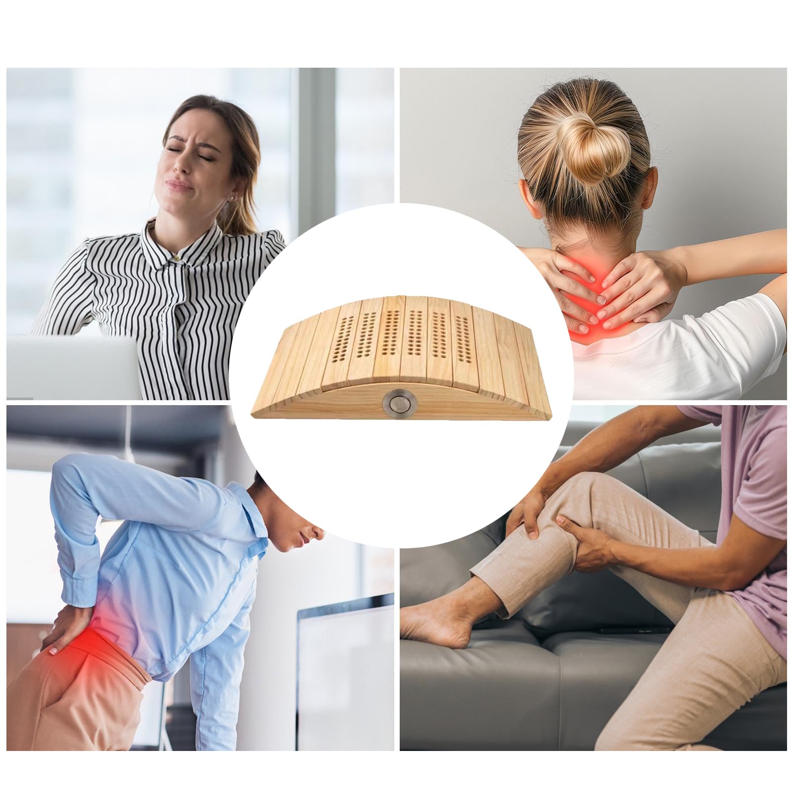 Générique Obudowa Moxiterapii | Narzędzie do Terapii Ciepłem Pleców i Pęcherzyków - Wielootworowy Drewniany Futerał Piołunu, Produkty Wellness i Relaks Unisex