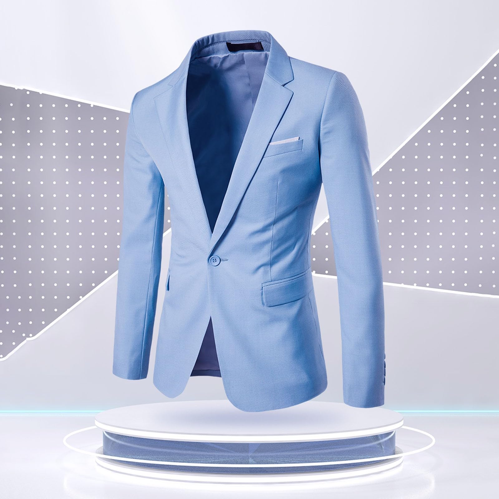 Chaqueta de traje para hombre, abrigos de botonadura simple, cuello abatible, chaquetas ligeras casuales con bolsillos