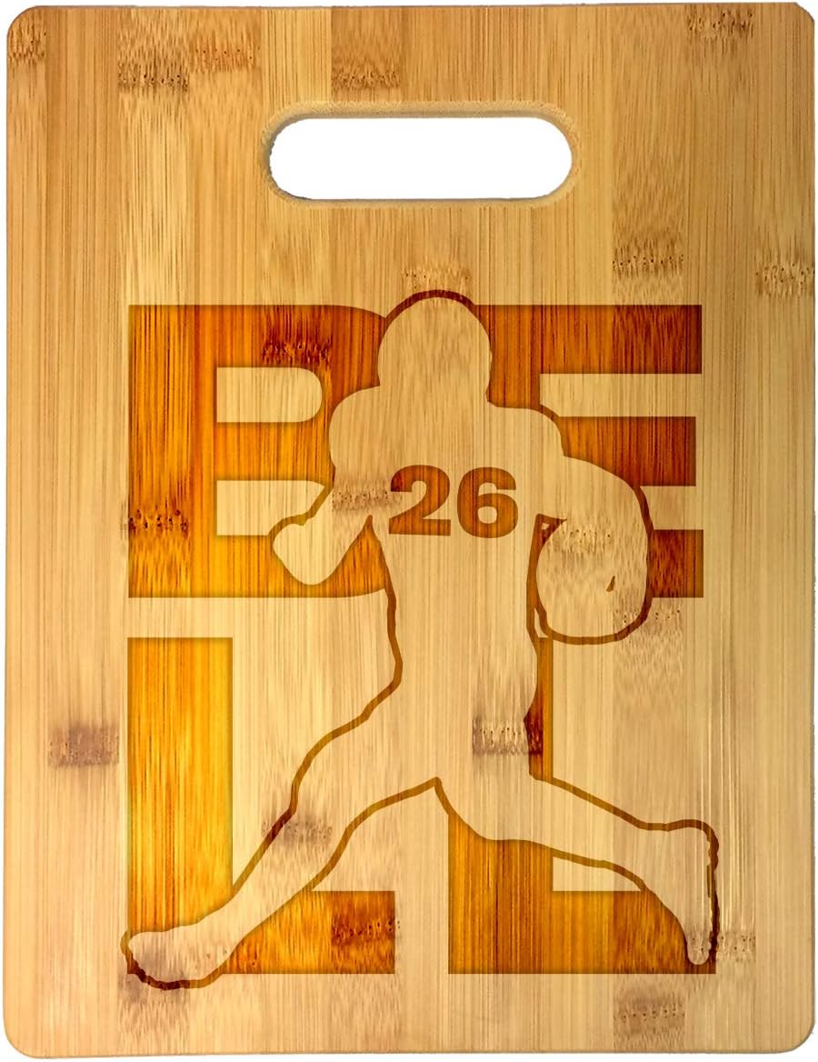 Football Sports Athletic Player Laser Engraved Bamboo Cutting Board - Wedding, Housewarming, Anniversary, Birthday, Father's Day, Gift (Mahomes #15)