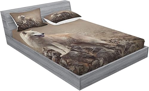 Miniatura 34 de Ambesonne - Juego de sábanas bajeras y fundas de almohada, diseño clásico botánico, plantas de jardín vintage, juego de 3 piezas con estampado