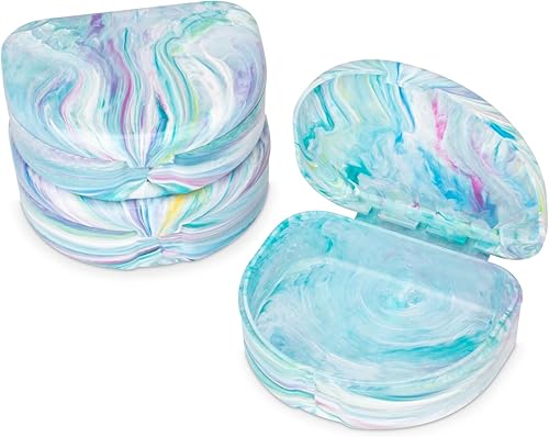 Estuches de retención de mármol con etiquetas (paquete de 3) (algodón caramelo)