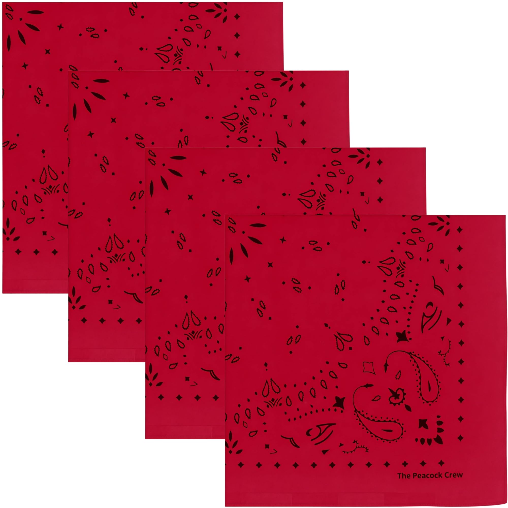 The Peacock Crew Premium Soft Cotton Bandanas Pack for Men and Women Paisley 22 x 22 inches