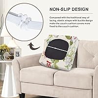 Vista 5 de SearchI Fundas de cojín elásticas impresas para sofá, fundas de cojín de repuesto para sofá, protector de muebles suave con parte inferior elástica