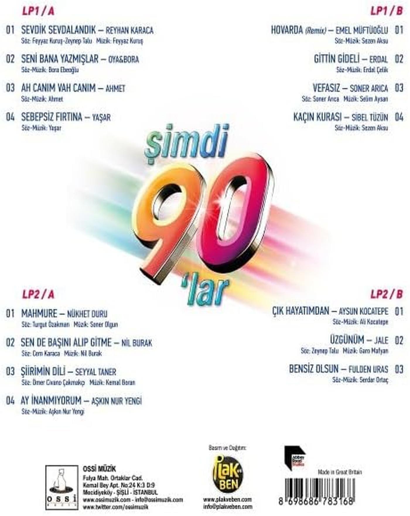 My Yonca Çeşitli Sanatçılar Şimdi 90'lar - Plak - 2 LP / 2 Plak