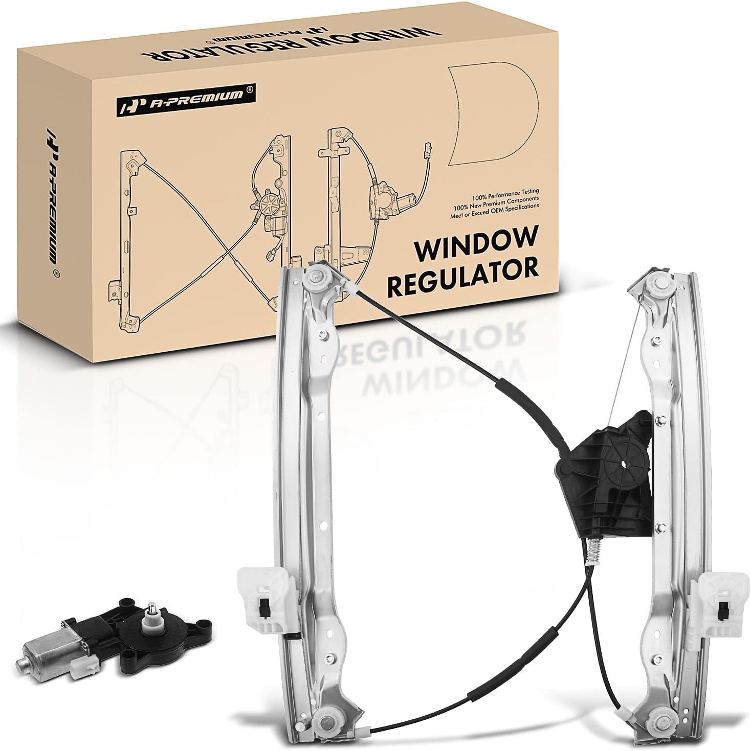 A-Premium Front Passenger Power Window Regulator with 2-Blade Plug Motor Compatible with Chrysler 200 2011-2014 & Dodge Avenger 2011-2014, Front Right Passenger Side, Sedan Only