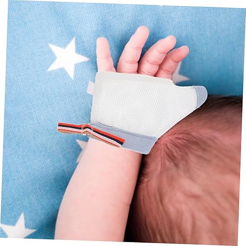 Miniatura 4 de Guantes de malla transpirable anti-comer, protectores de succión de pulgar para dedos de bebés, guantes cómodos para evitar arañazos en la cara