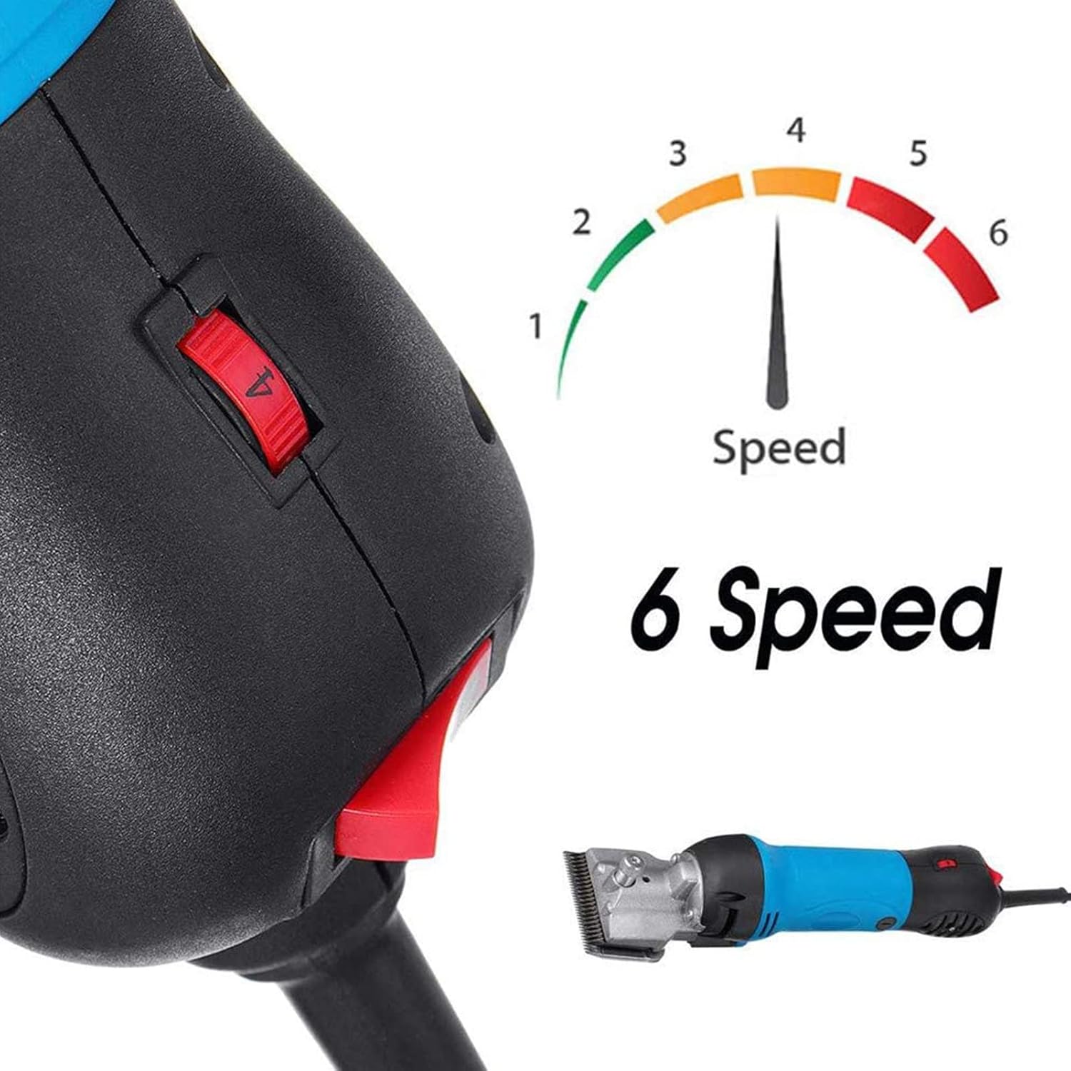 Horse Care Clippers, Electric Grooming Kit, Animal Electric Clipper, Portable Hair Fur Grooming Clippers for Horse Goats Cattle Thick Coat Animals Farm Livestock Pet Supplies,Blue-220V