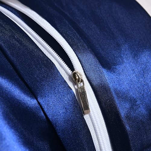 Miniatura 10 de Chanyuan - Juego de funda de edredón de satén sedoso negro, tamaño Queen, lujoso, suave y sedoso, colección de ropa de cama de microfibra suave,