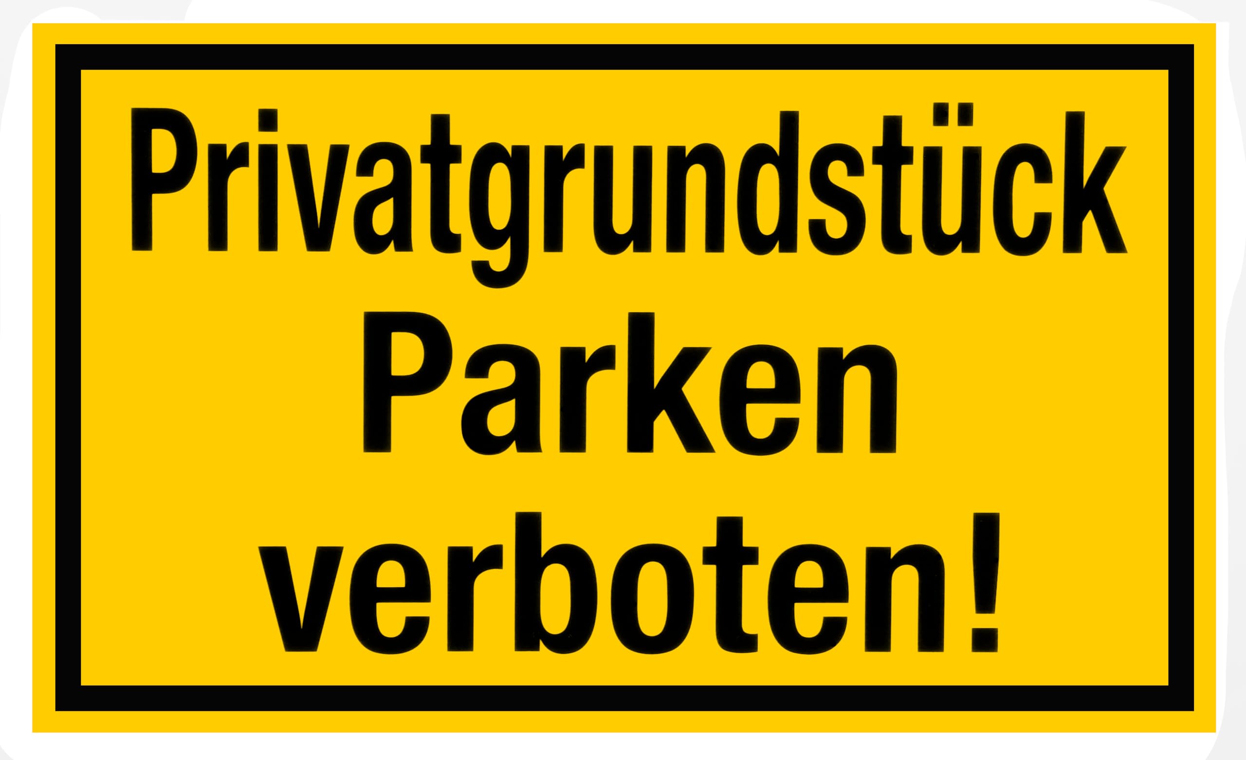 Private property, no parking, yellow-black