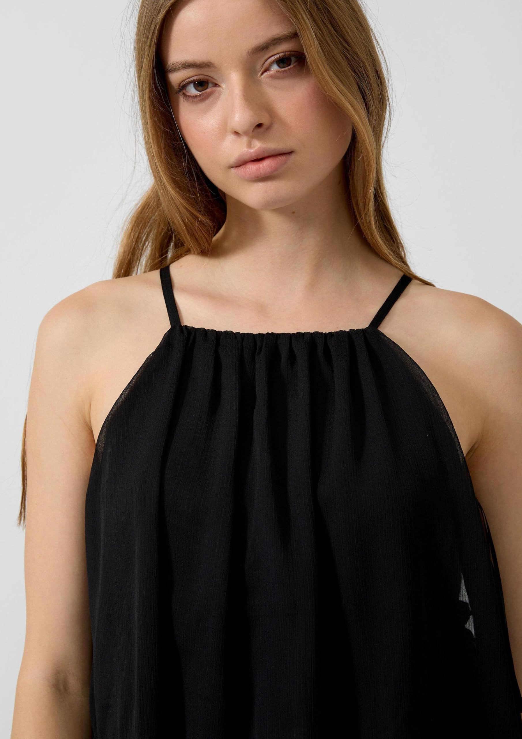 QS 2179803 Robe en Mousseline avec Volants Femme