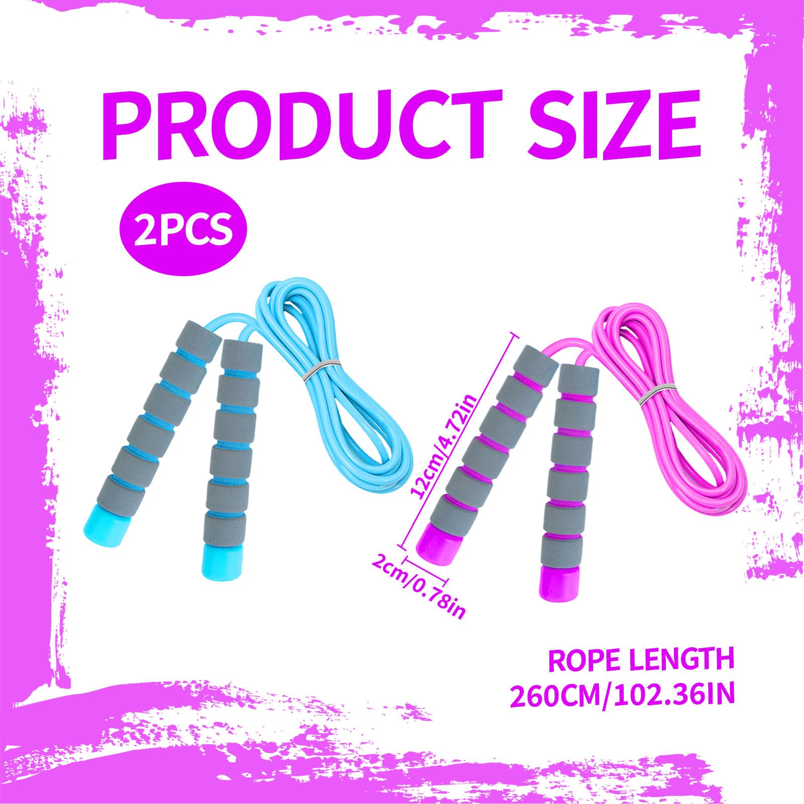 Skipping Rope for Kids 2 Piece Adjustable Child Skipping Rope Kids Skipping Ropes for Boys And Girls To Exercise (2.6m) - Image 2