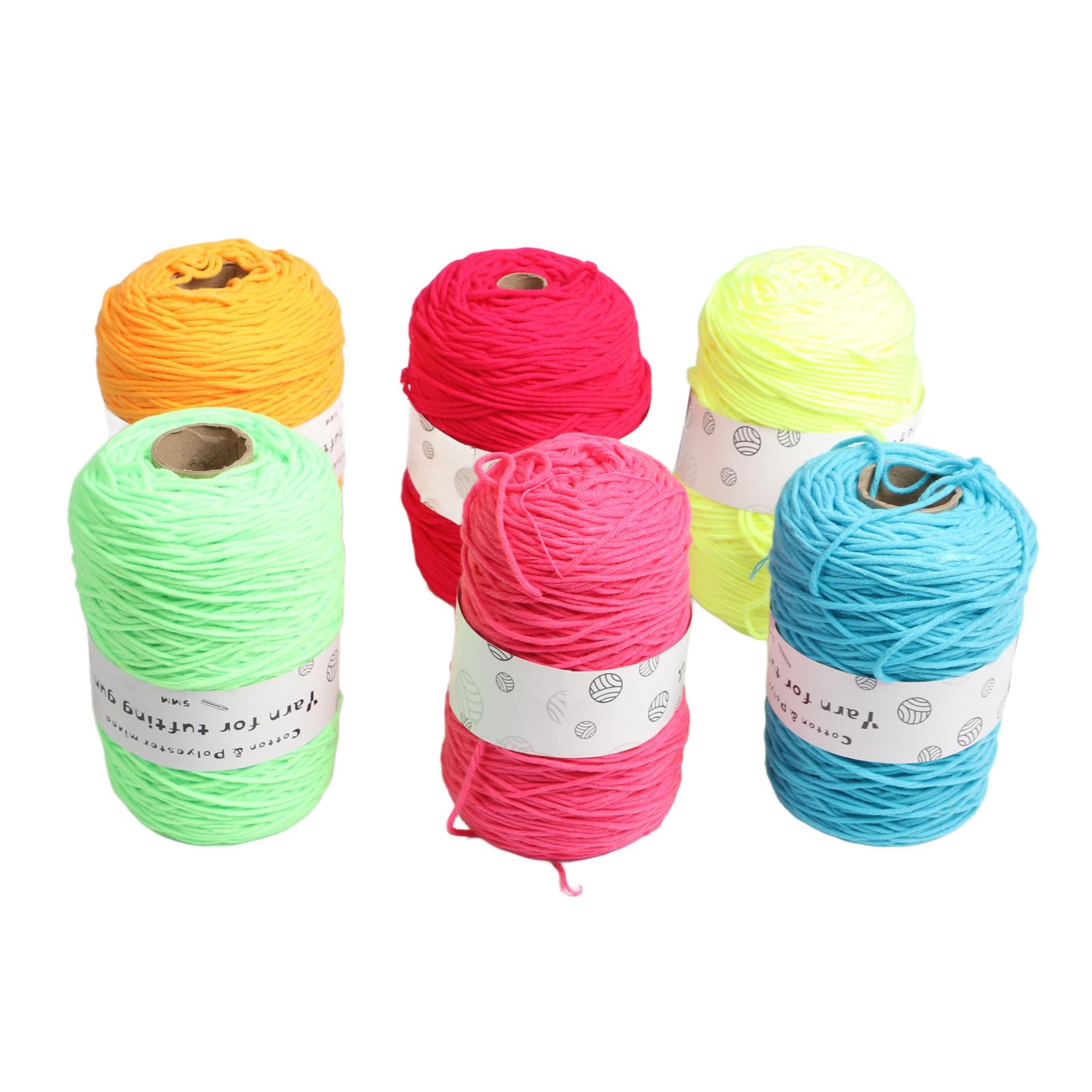 Filato tufting color brillante 6 rotoli per arredamento per la casa a maglia moquette fai -da -te