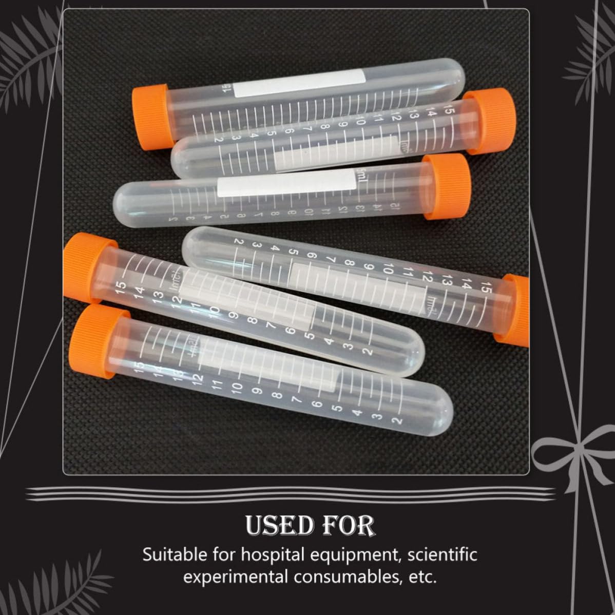 Lot de 100 Tubes Centrifuges de Laboratoire 15 Ml en Pe Bouchons à Vis, Faciles à Observer, pour Équipements Hospitaliers et Expérimentations Scientifiques Couleur Aléatoire