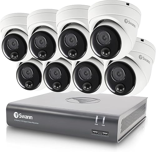 Swann Sistema de cámara de seguridad DVR para el hogar con disco duro de 1 TB, cámara de 8 canales 8, cámaras domo, video Full HD 1080p, CCTV de disponible en Yaxa Venezuela