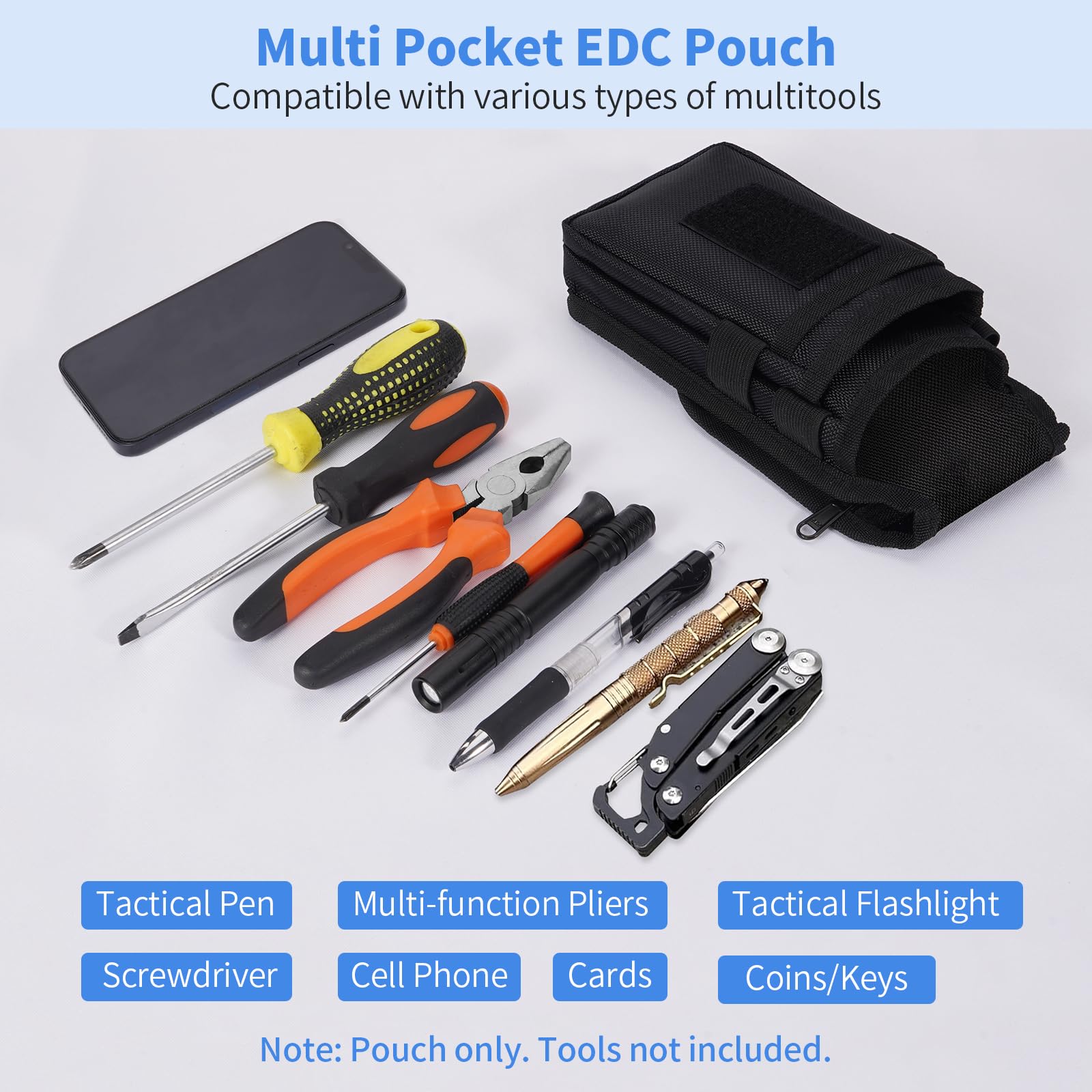 Bolsa de herramientas para cinturón, organizador multiherramienta, funda de nailon táctico, accesorio de bolsillo, bolsa de utilidad para herramientas de mantenimiento profesional para equipos