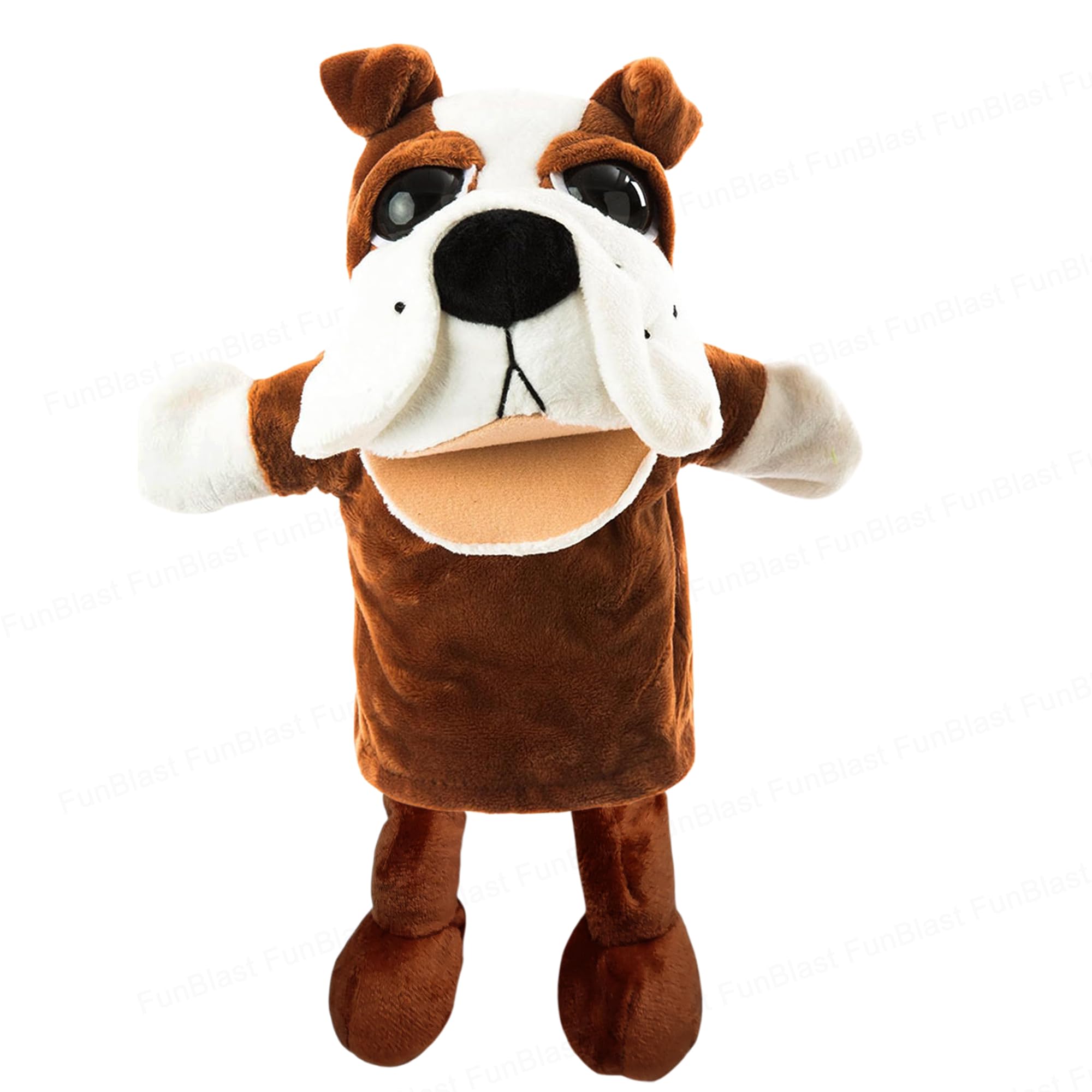 FunBlast Hand Puppets for Kids - Cute Animal Soft & Interactive Plush Puppets for Storytelling, Role Play & Learning Toys, Perfect for Toddlers & Children (Bull Dog)