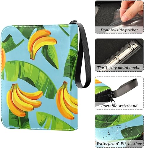 Miniatura 4 de Bananas Card Binder 400 Pockets Trading Card Storage Binder Album with Sleeves Zipper Card Collection Holder Folder for Sleeved Card Game Card Sport