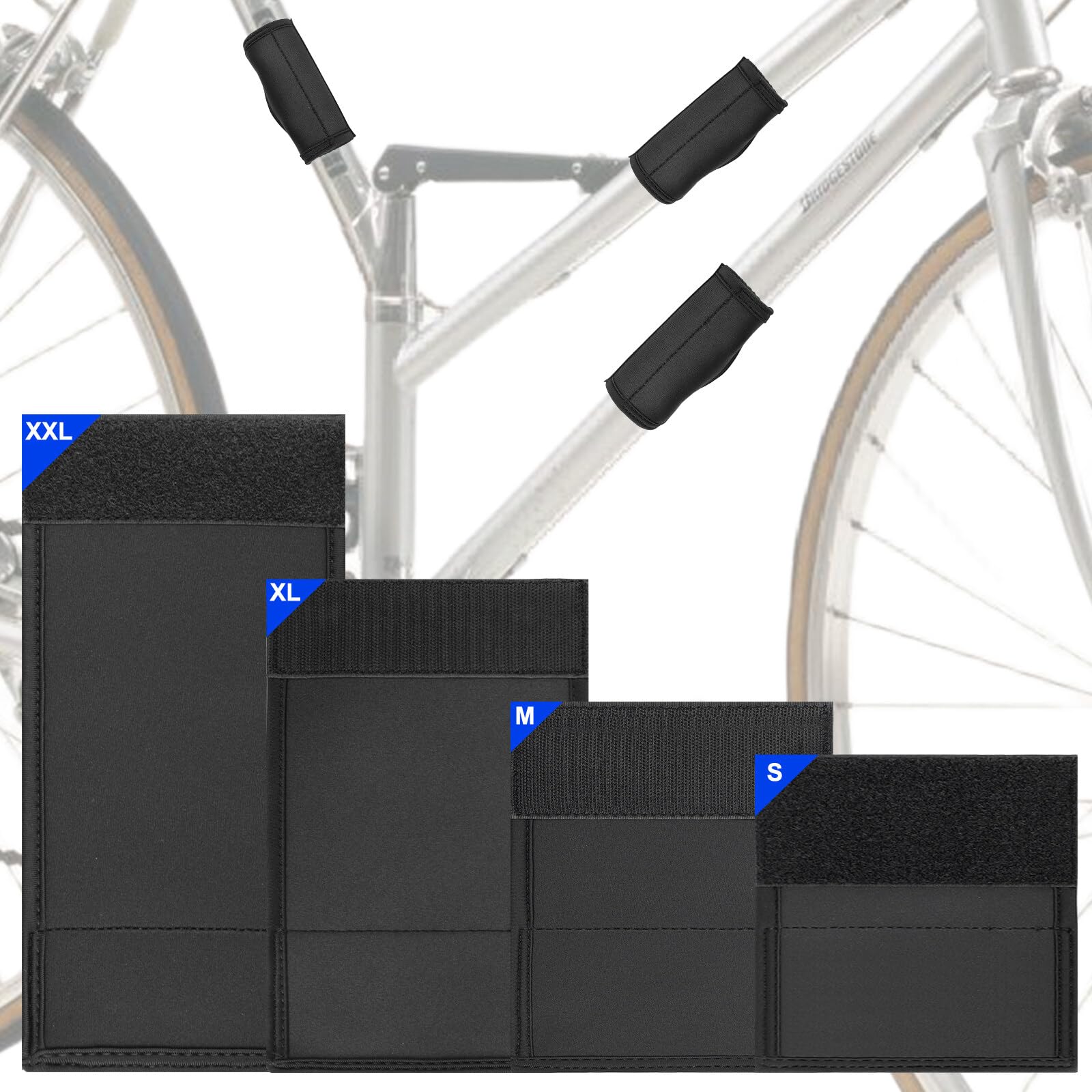 Aicharynic Set di 4 protezioni per telaio per bicicletta, in neoprene e carbonio, adatte per telai in carbonio, per biciclette, MTB, bicicletta per bambini e biciclette elettriche