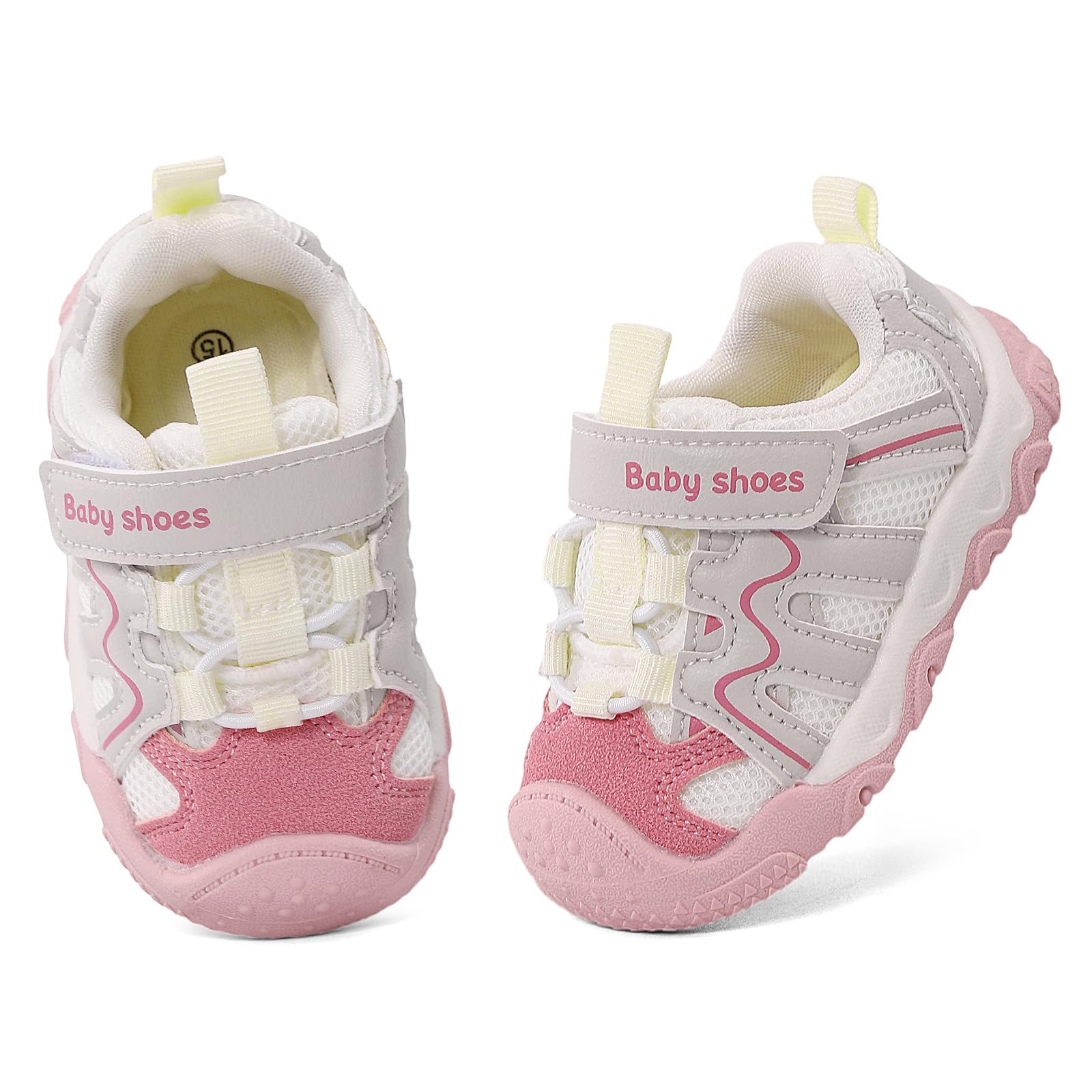 MASOCIO Scarpe Primi Passi Bimbo Bimba Neonato Scarpe Bambino con Suole Gomma Morbido Antiscivolo