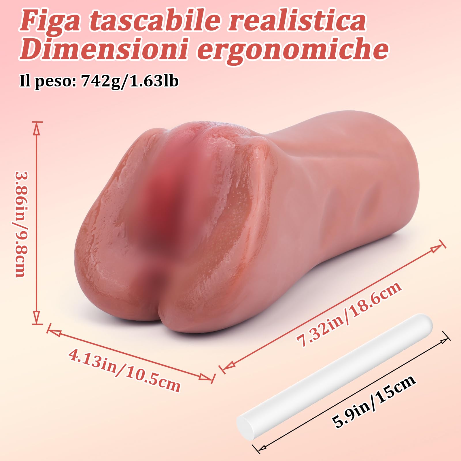 742G 3IN1 Realistico Masturbatore Uomo, Sex Toys Realistico Masturbarsi con 3D Vagina Finta Anale Pompino Giocattolo Del Sesso per Gli Uomini, Sexy Shop Hot Oggetti Sex Toysper per Uomini Sex Toy Uomo
