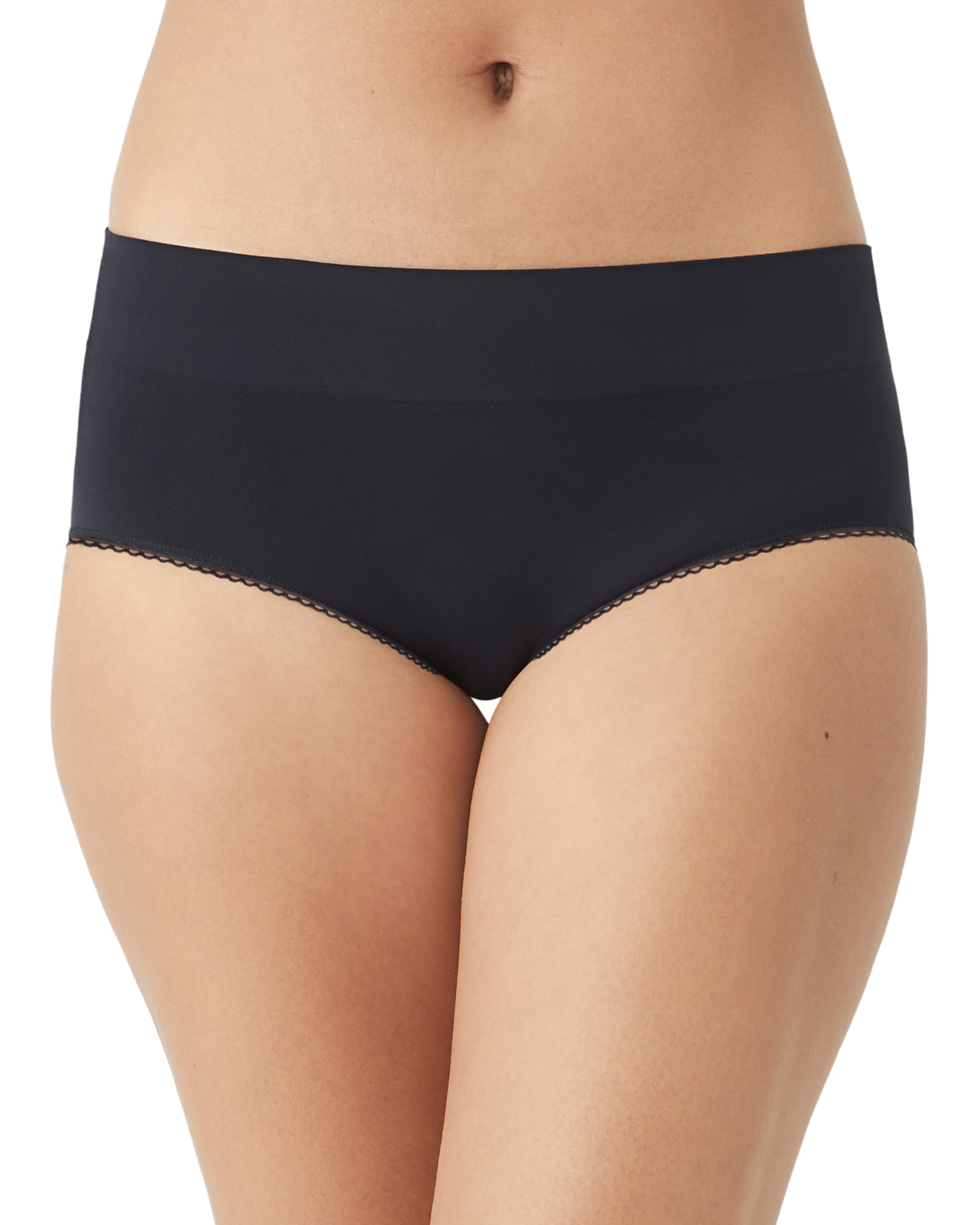 Wacoal Women's Feeling Flexible Seamless Full Coverage Brief Panty, 875332, Black, Medium