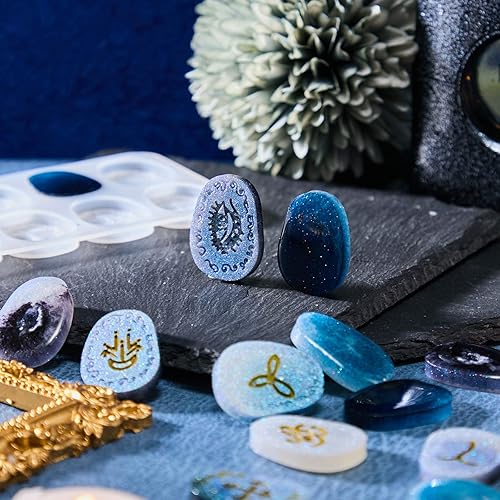 Miniatura 7 de Patelai Moldes de resina para letras de runa, molde de silicona con símbolo de energía, molde de silicona para manualidades, para fiestas de
