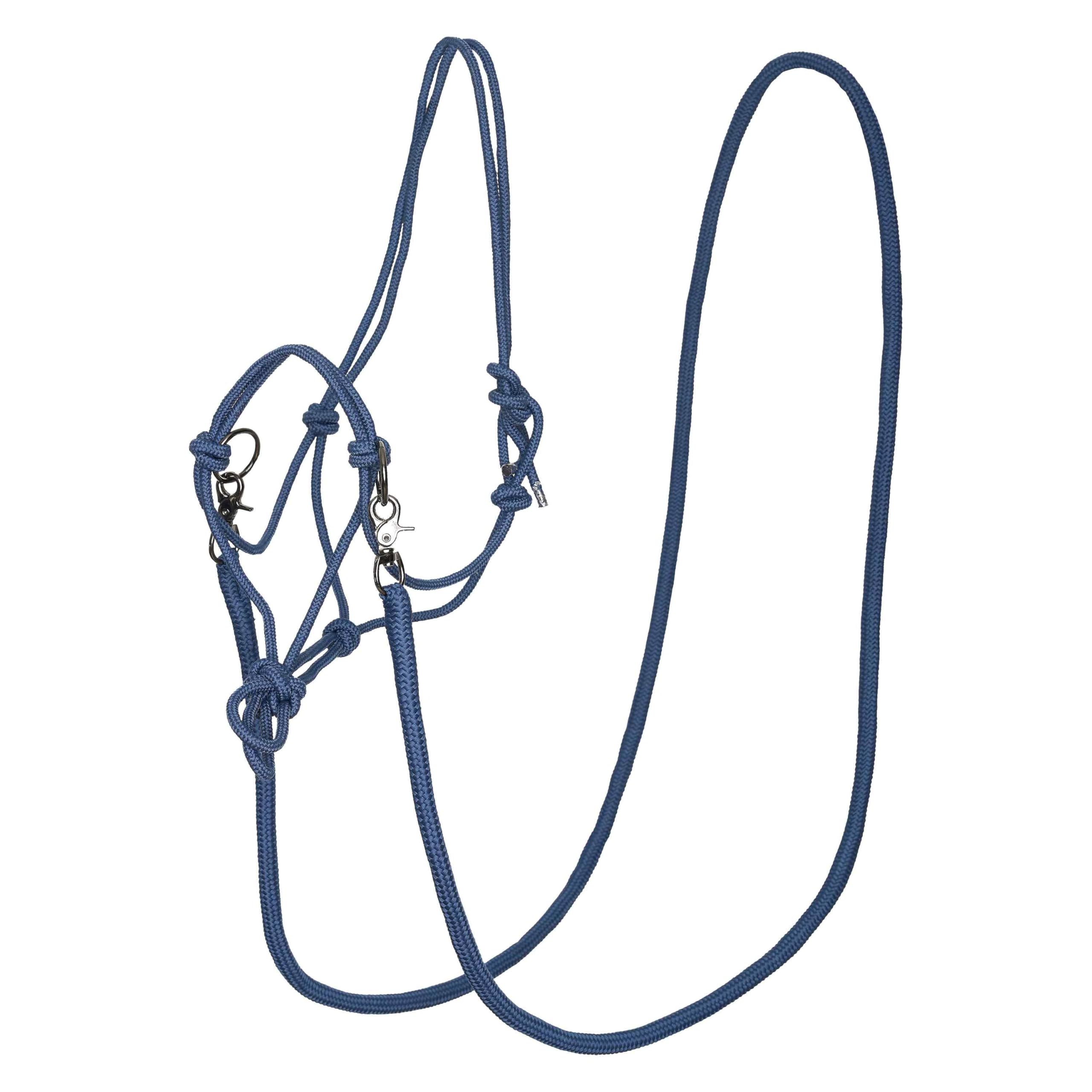 Imperial Riding IRHFree Ride Knot Halter - Lightweight, Robust Rope Halter Made of Strong Polyester Rope, Individually Adjustable, for Training, Floor Work & Everyday Life, Sapphire, Pony