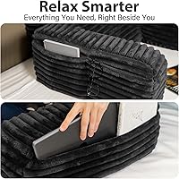 Vista 8 de ENITYA Almohada de espalda XL de 22 pulgadas para sentarse en la cama, brazos y bolsillos grandes integrados, almohada de lectura para sentarse