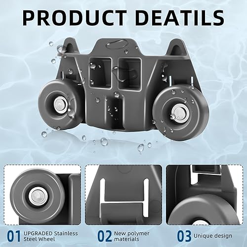 Miniatura 9 de AMI PARTS W10195417V WPW10195417V 4 paquetes de ruedas para lavavajillas estante inferior apto para kitchen-aid whirl-pool ken-more lavavajillas